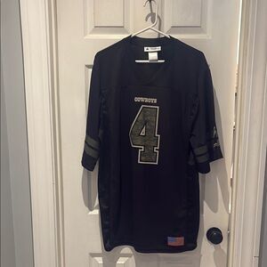 NFL Dallas Cowboys jersey SZ Large Dak Prescott black and green camouflage.